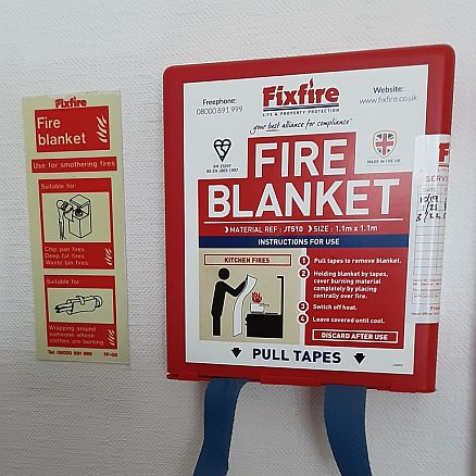 fire safety for fire blankets and fire extinghishers